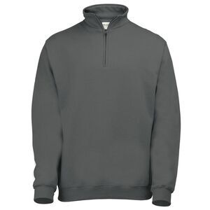 Awdis Mens Plain Sophomore 1/4 Zip Sweatshirt 12 Colours Sizes  / Charcoal